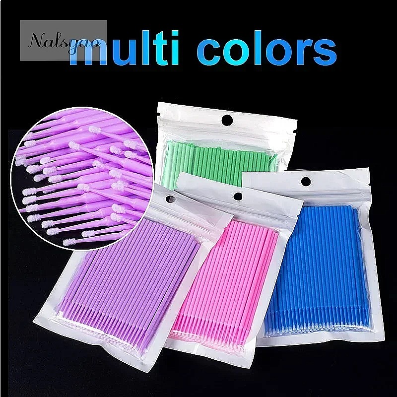 Beauty Makeup Remover - 100Pcs Micro Cotton Swab Eyelash Cleaning