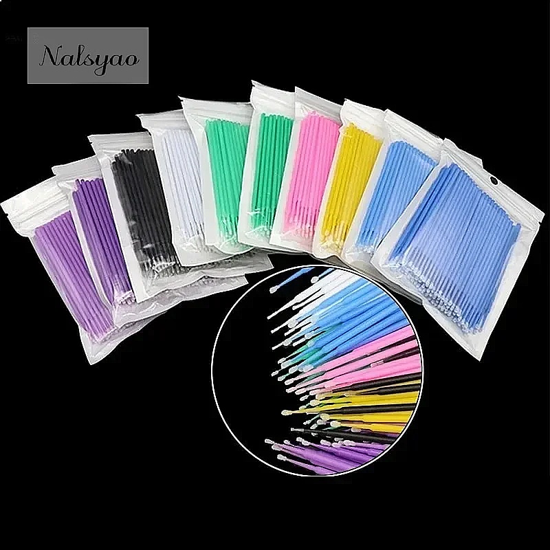 100Pcs Micro Cotton Swab Eyela - Beauty Makeup Remover 评论和价格