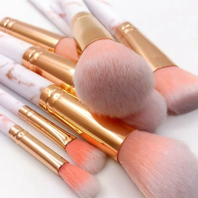 10Pcs Marble Makeup Brushes Fa - Makeup Beauty Ro 评论和价格