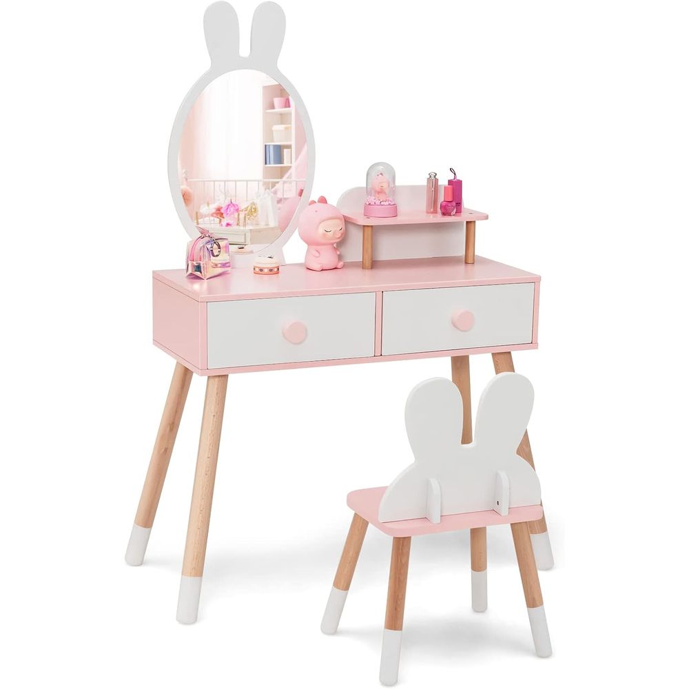 EY Kids Vanity, Rabbit Themed  - Beauty Makeup Chair 评论和价格
