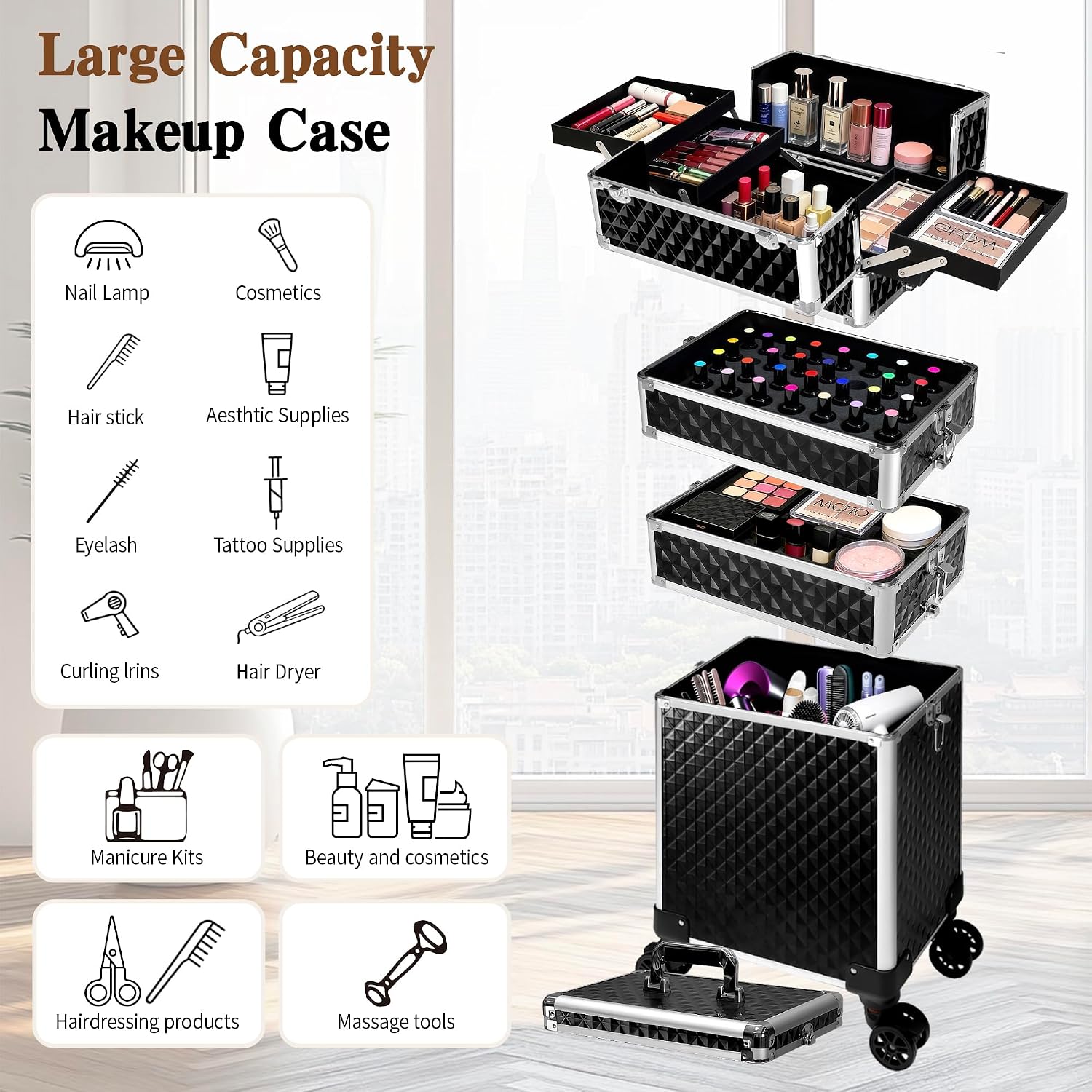 Rolling Makeup Train Case, Cos - Makeup And Beauty 评论和价格
