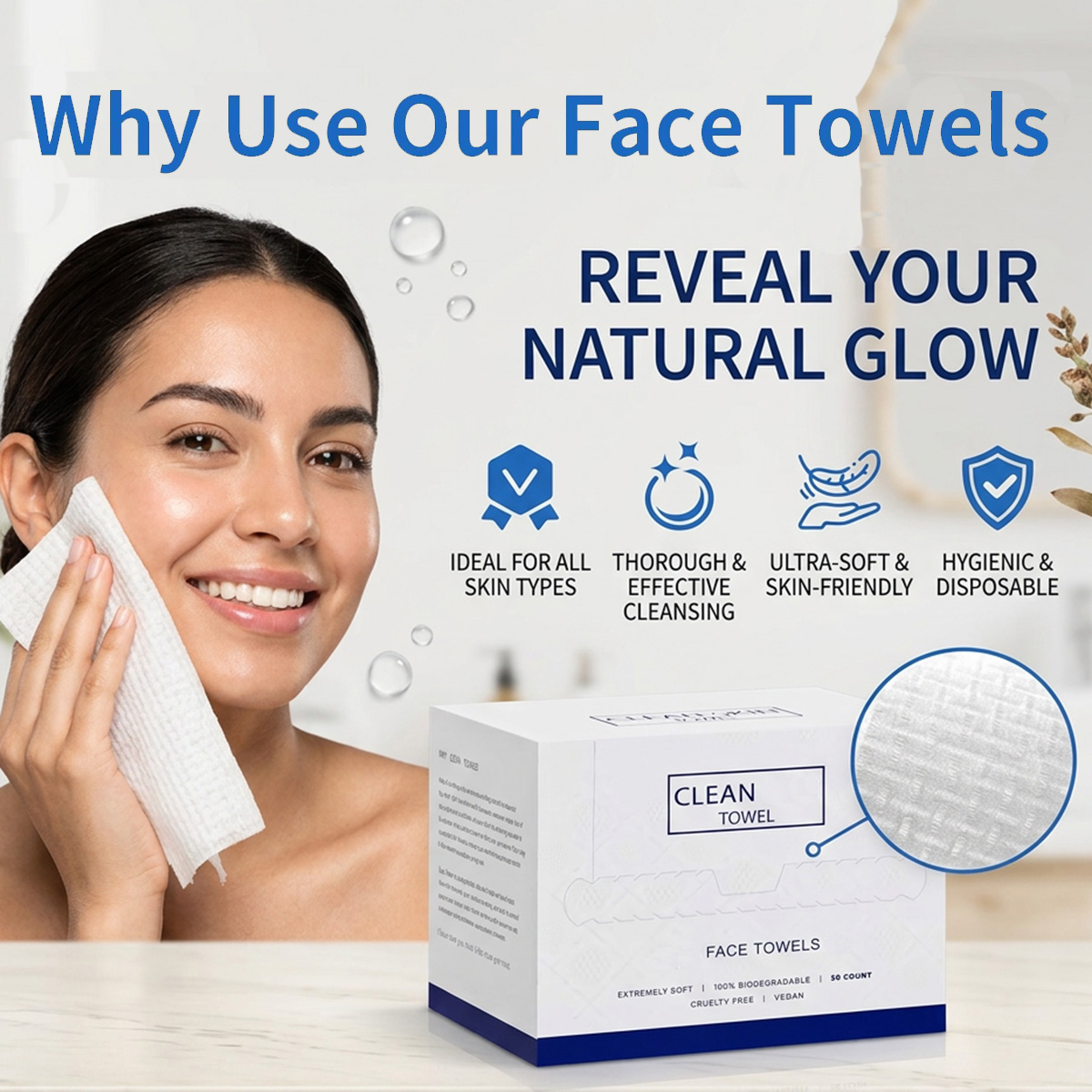 50Pcs/Box Disposable Face Towe - Beauty Makeup Remover 评论和价格