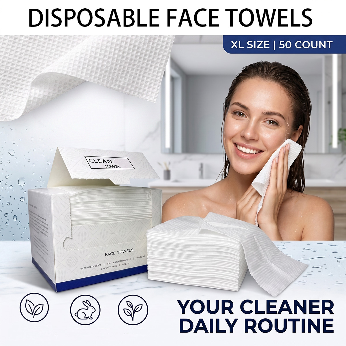 50Pcs/Box Disposable Face Towe - Beauty Makeup Remover 评论和价格