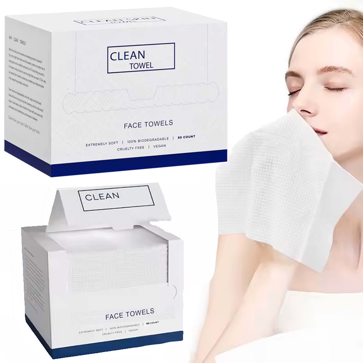 50Pcs/Box Disposable Face Towe - Beauty Makeup Remover 评论和价格