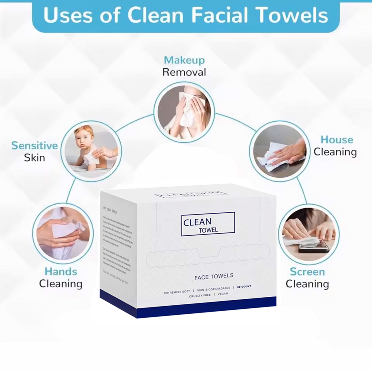 50Pcs/Box Disposable Face Towe - Beauty Makeup Remover 评论和价格