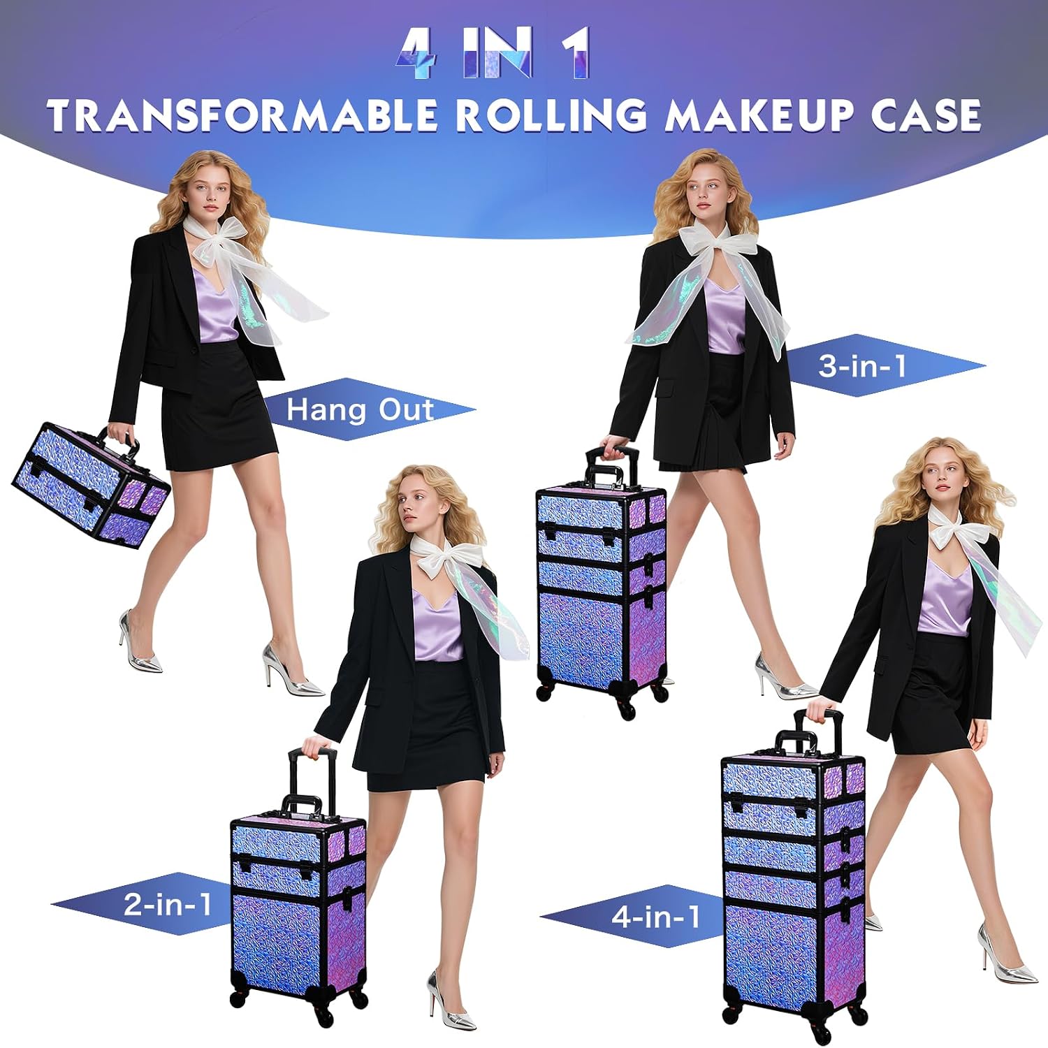 Rolling Makeup Train Case, Lar - Makeup And Beauty 评论和价格