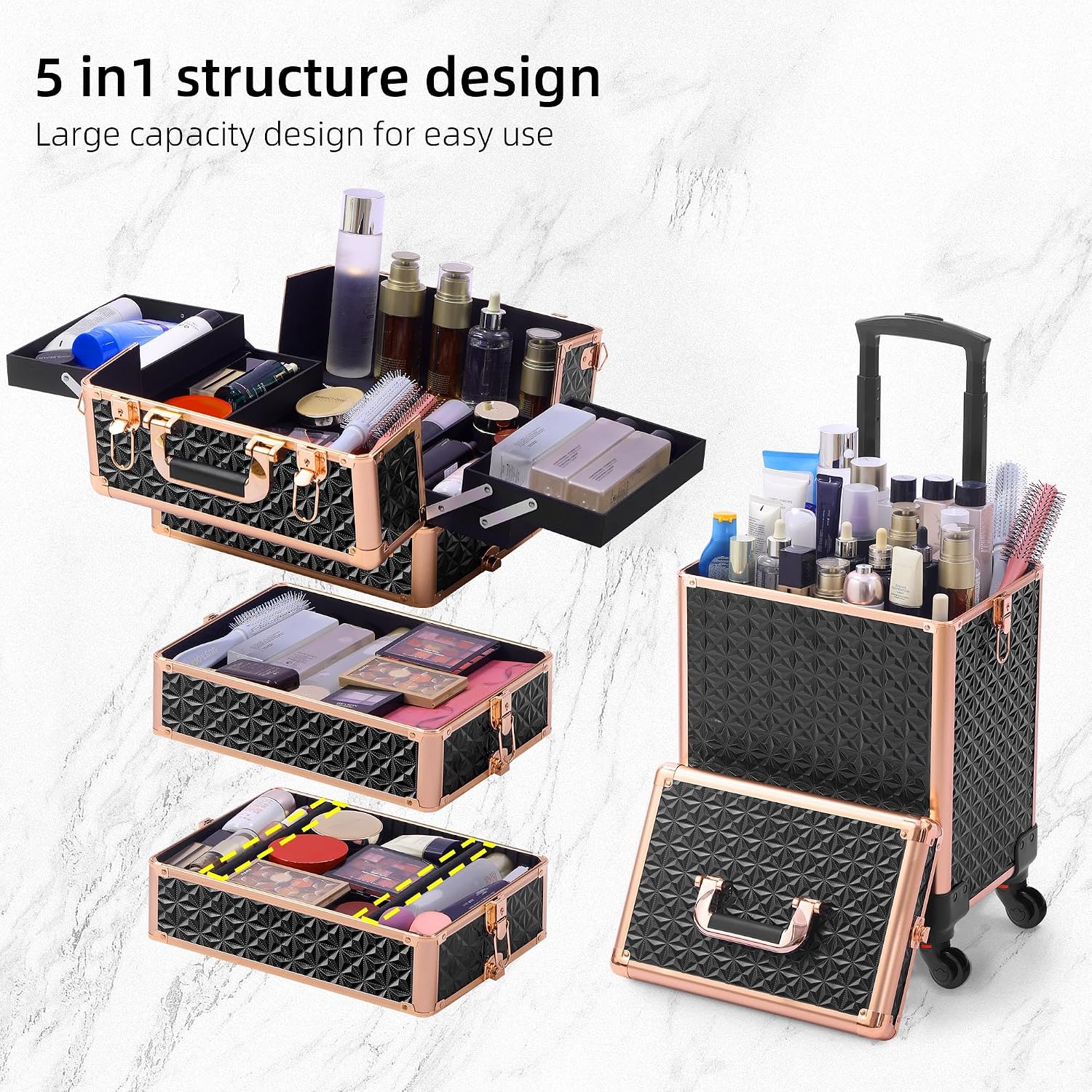 Rolling Makeup Case Makeup Tra - Beauty Makeup Case 评论和价格