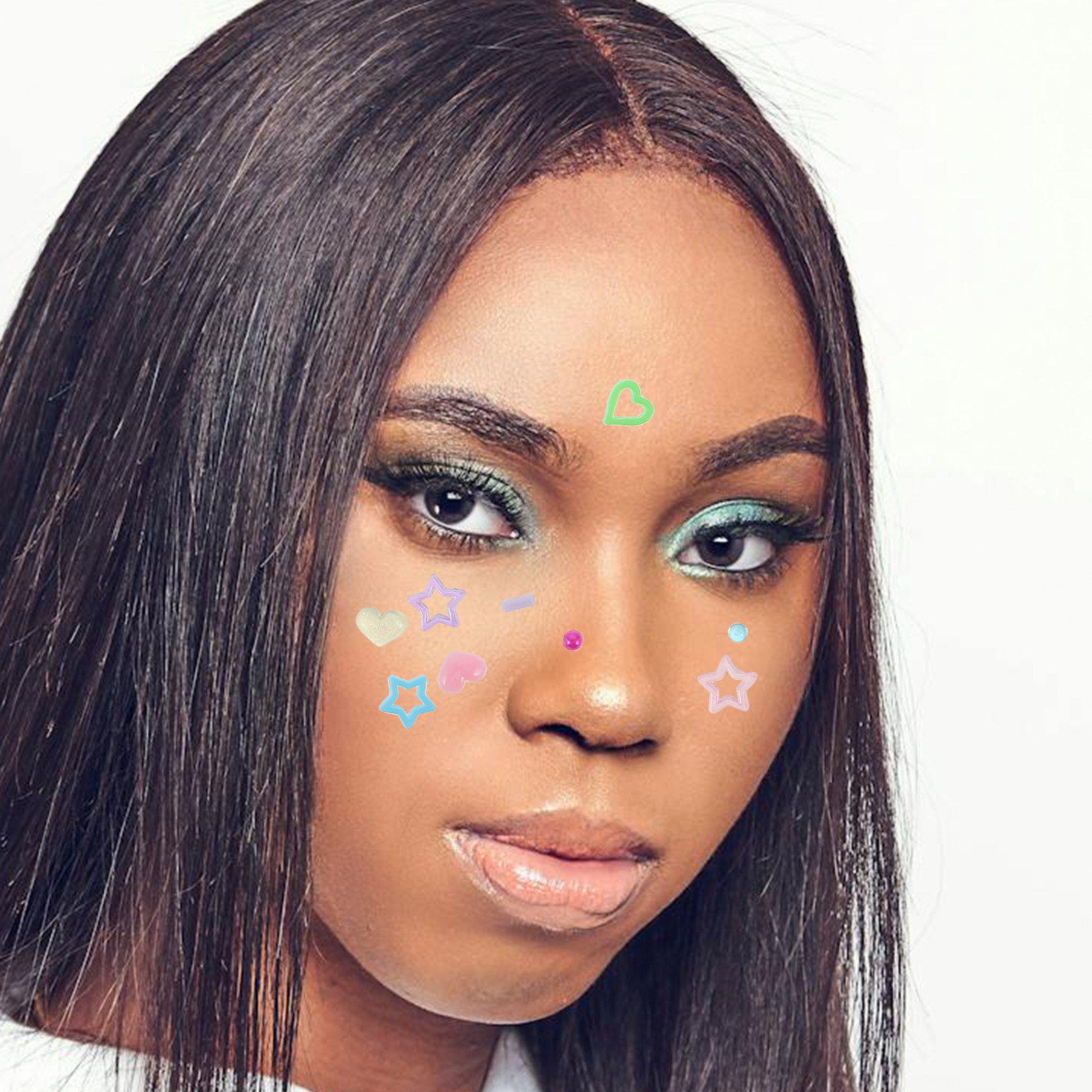 10Sheets Face Rhinestones Stic - Makeup And Beauty 评论和价格