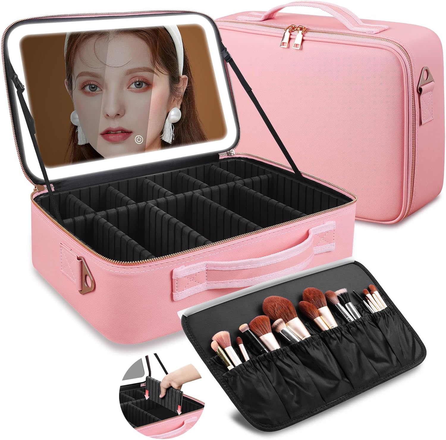 Large Capacity Makeup Bag 15'' - Beauty Makeup Case 评论和价格