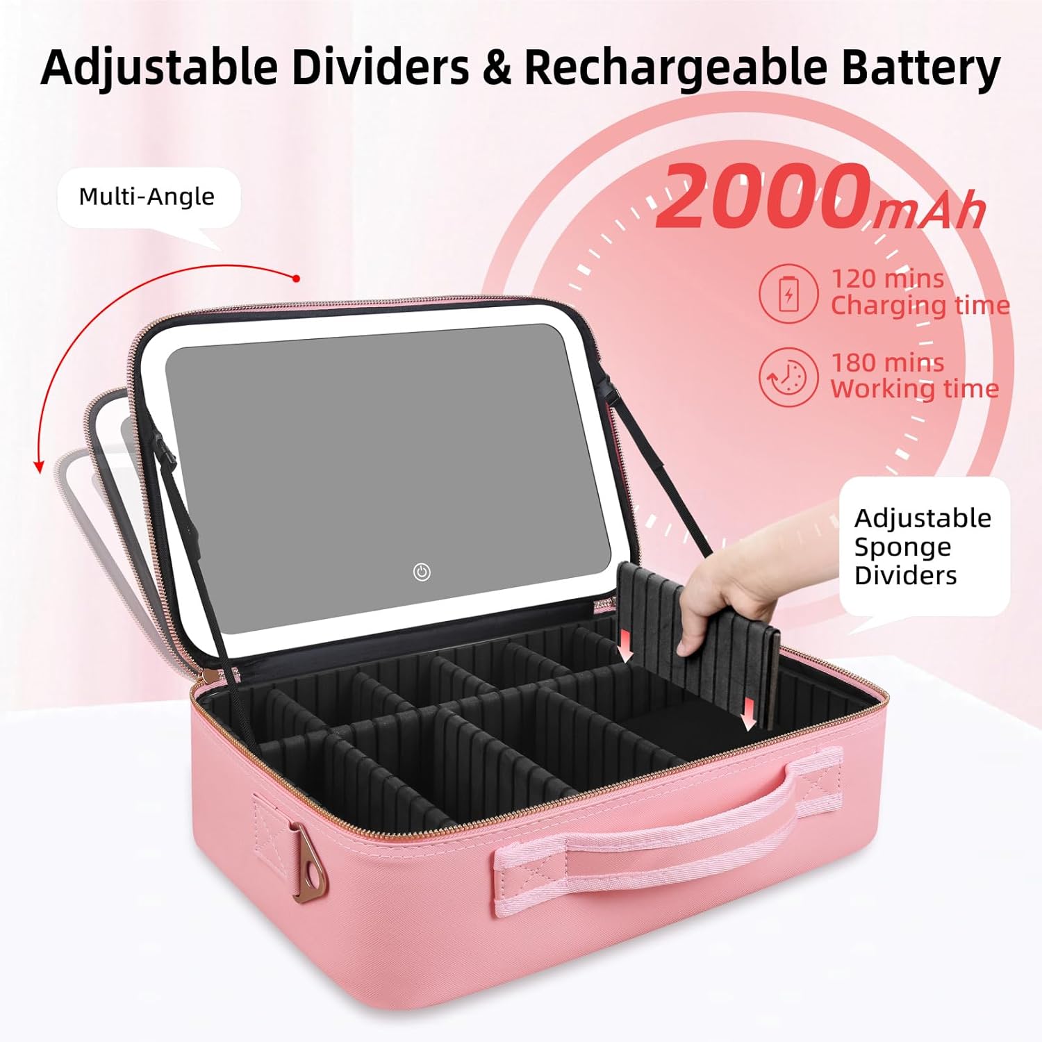 Large Capacity Makeup Bag 15'' - Beauty Makeup Case 评论和价格