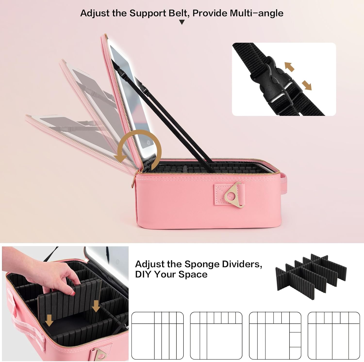 Large Capacity Makeup Bag 15'' - Beauty Makeup Case 评论和价格
